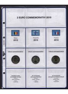 2010 Master Phil 2 fogli + tasche per 2 euro commemorativi